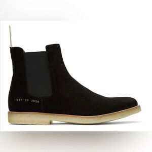 Common Projects Black Suede Chelsea Boots ankle shoes y2k design flats
